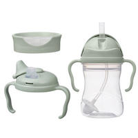 TRINKLERNBECHER-SET - Salbeigrün, Basics, Kunststoff (12/14/7cm)