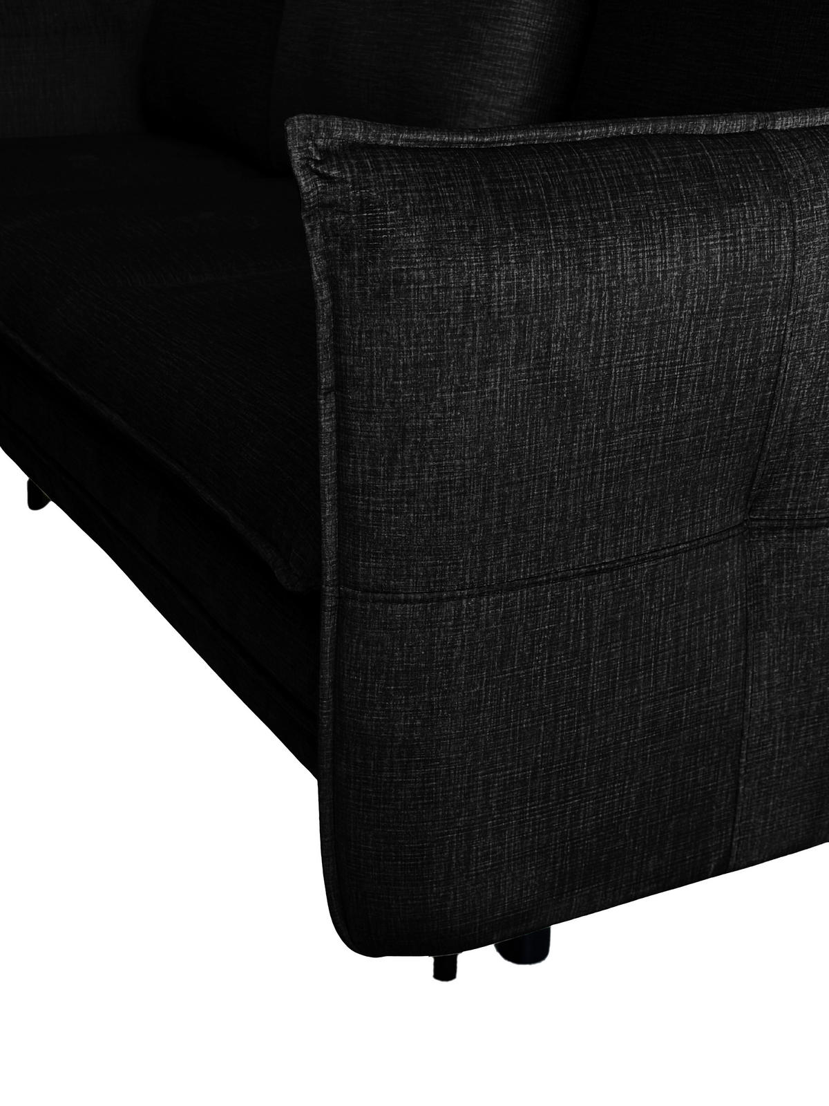 CloseUp von MID.YOU ECKSOFA Schwarz Flachgewebe.