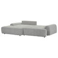 Ecksofa mit Funktion Greige Flachgewebe Zierkissen, Rückenkissen, Bettkasten, Schlaffunktion, Rücken echt, Liegefläche im Originalstoff  - Greige/Schwarz, KONVENTIONELL, Kunststoff/Textil (190/277cm) - Carryhome