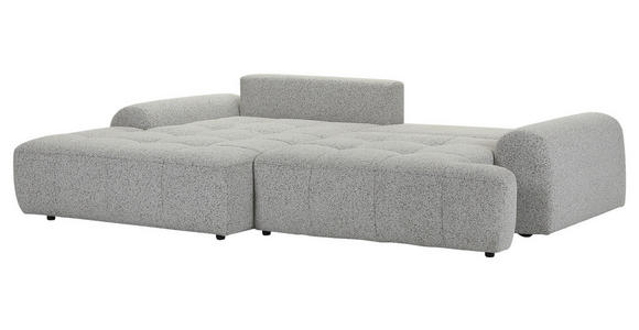 Ecksofa mit Funktion Greige Flachgewebe Zierkissen, Rückenkissen, Bettkasten, Schlaffunktion, Rücken echt, Liegefläche im Originalstoff  - Greige/Schwarz, KONVENTIONELL, Kunststoff/Textil (190/277cm) - Carryhome