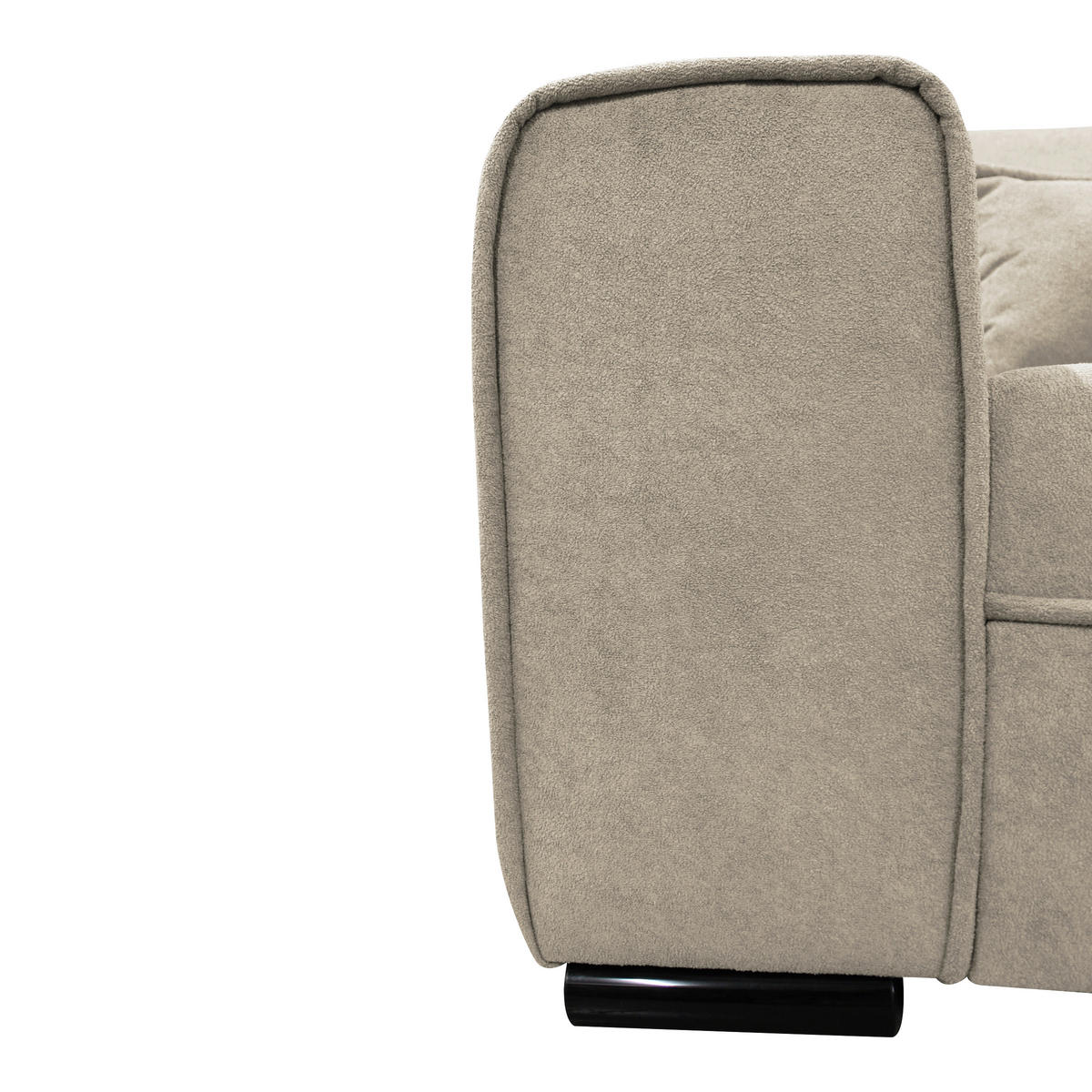 ECKSOFA in Struktur, Bouclé Beige  - Beige/Schwarz, Design, Kunststoff/Textil (270/175cm) - MID.YOU
