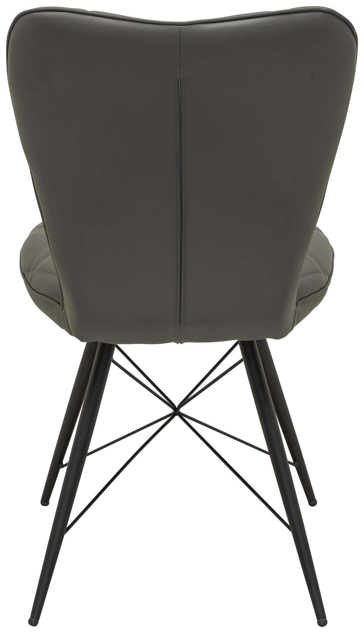 STOLICA  siva, crna  metal, koža      - siva/crna, Design, koža/metal (49/90/61cm) - Hom`in