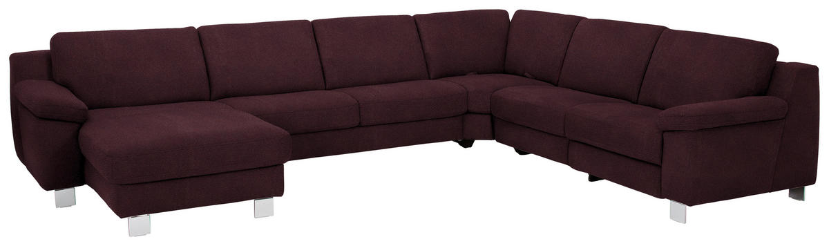 WOHNLANDSCHAFT in Mikrofaser Dunkelbraun  - Chromfarben/Dunkelbraun, Design, Textil/Metall (166/364/278cm) - Valdera