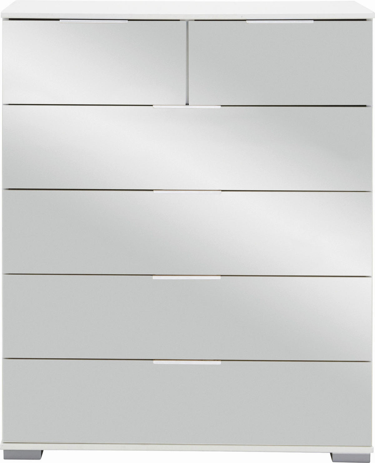 KOMMODE  in 82/102/42 cm  - Alufarben/Weiß, Design, Glas/Holzwerkstoff (82/102/42cm) - Livetastic