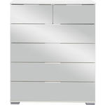 KOMMODE  in 82/102/42 cm  - Alufarben/Weiß, Design, Glas/Holzwerkstoff (82/102/42cm) - Carryhome