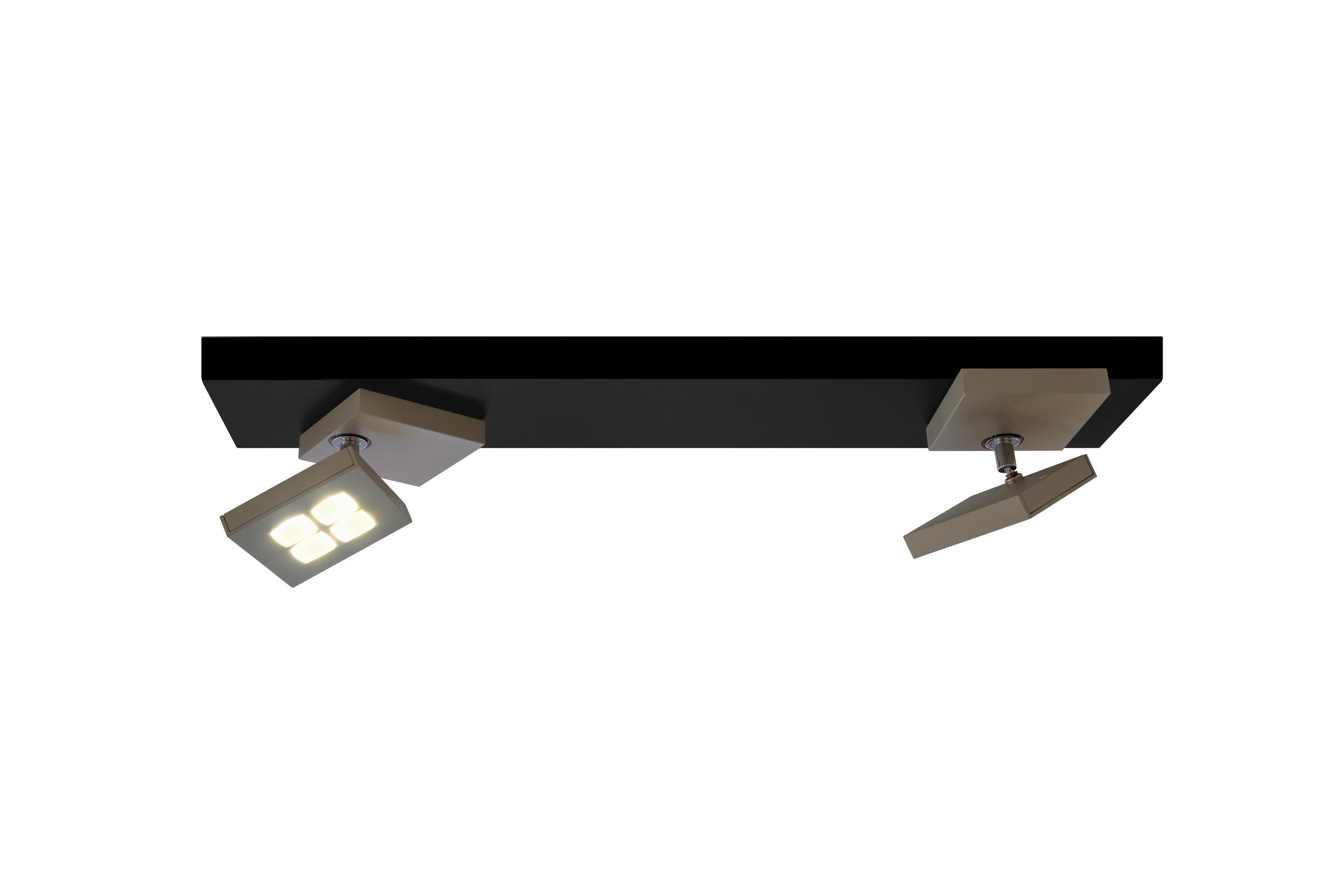 LED-DECKENLEUCHTE Book 53/10/10,5 cm   - Taupe/Schwarz, Design, Metall (53/10/10,5cm) - BOPP