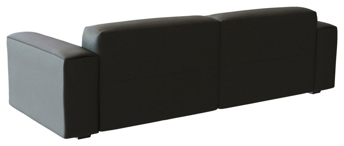 3-SITZER-SOFA Echtleder Dunkelgrau  - Dunkelgrau/Schwarz, Design, Leder/Holz (252/73/102cm) - Livetastic