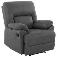 RELAXSESSEL Mikrofaser    - Schwarz/Grau, KONVENTIONELL, Textil/Metall (89/99.5/94cm) - Livetastic