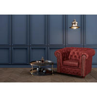 SESSEL in Lederlook Rostfarben  - Rostfarben/Braun, Design, Holz/Textil (104/72/86cm) - P & B