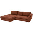 ECKSOFA in Flachgewebe Rostfarben  - Rostfarben/Silberfarben, Design, Textil/Metall (174/306cm) - Carryhome