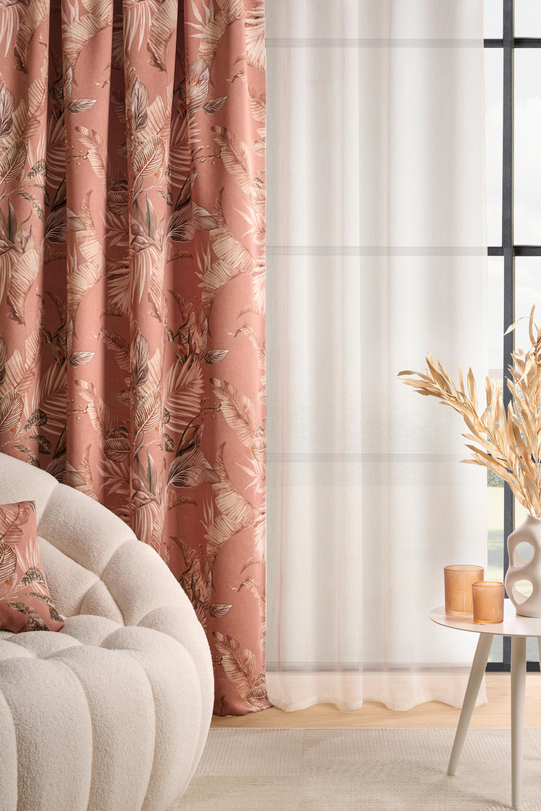 VORHANGSTOFF per lfm Verdunkelung  - Multicolor/Altrosa, KONVENTIONELL, Textil (150cm) - Esposa