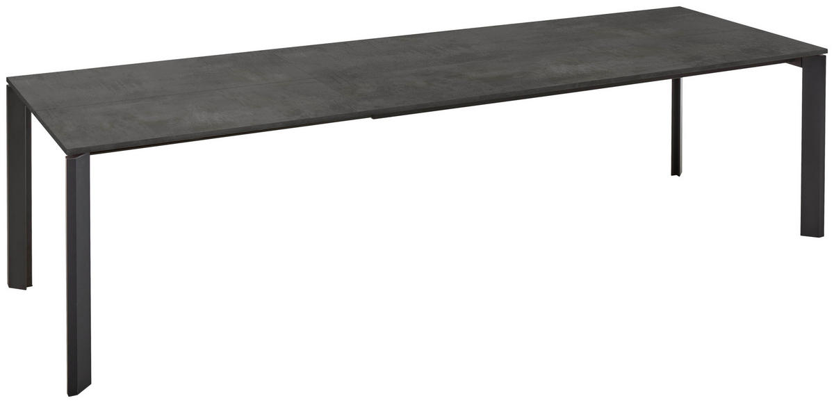 ESSTISCH Schwarz rechteckig  ausziehbar, in verschiedenen Holzdekoren erhältlich  - Schwarz, Basics, Holzwerkstoff/Metall (180-280/95/76cm) - Celina Home