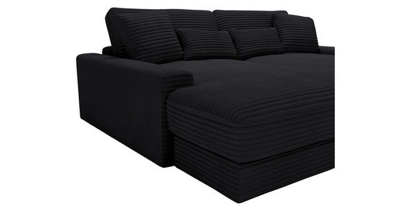 BIGSOFA in Cord Schwarz - Schwarz, MODERN, Kunststoff/Textil (230/85/190cm) - Carryhome