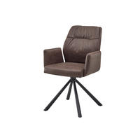 ARMLEHNSTUHL  in Eisen Mikrofaser  - Schwarz/Braun, KONVENTIONELL, Textil/Metall (57/91/62cm) - Livetastic