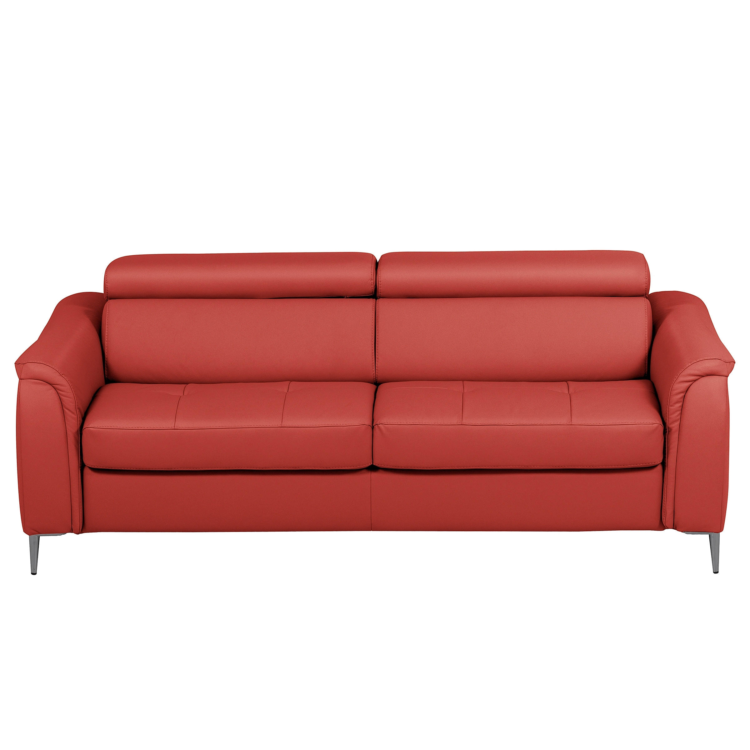 SCHLAFSOFA PAFOS Rot Echtleder Lederlook  - Rot/Schwarz, Design, Leder/Textil (203/77-98/103cm) - MID.YOU