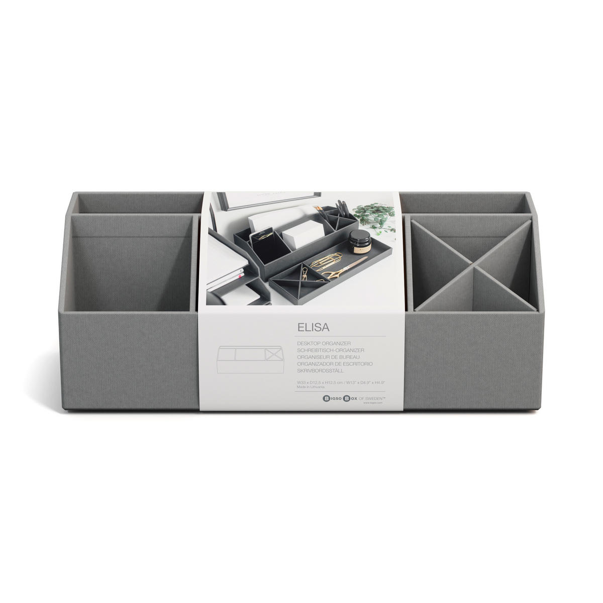 TISCHORGANIZER    12.5/33/12.5 cm  - Grau, Basics, Karton/Papier (12.5/33/12.5cm)