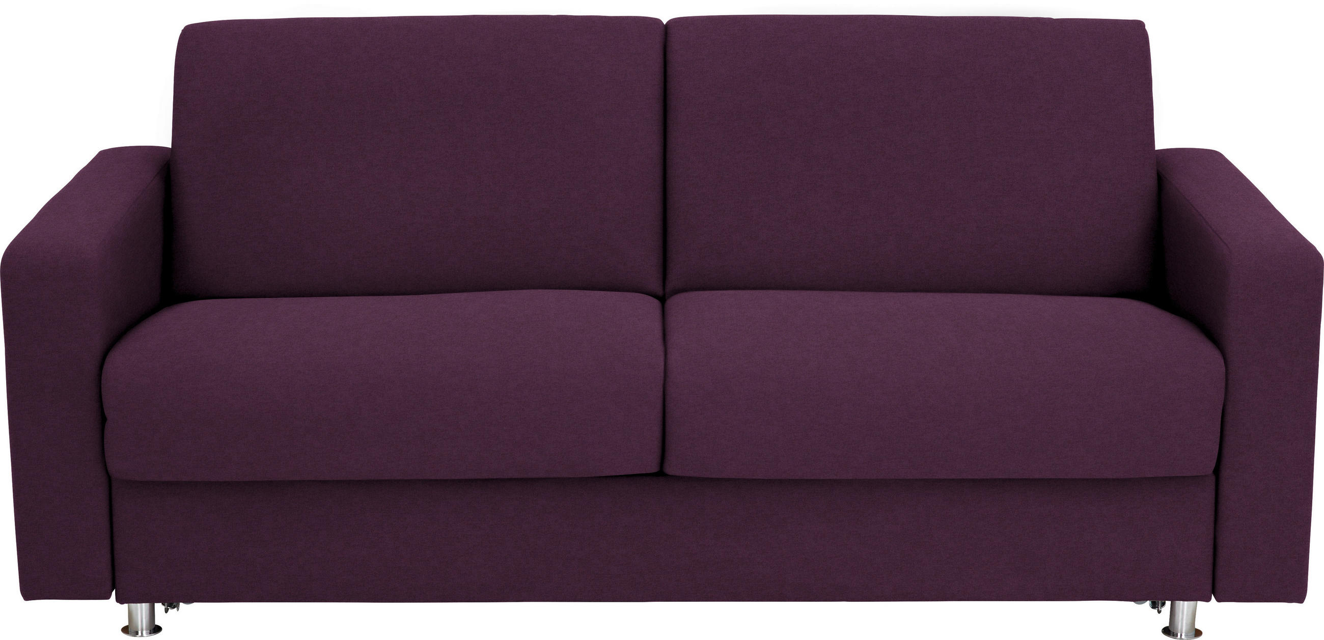 SCHLAFSOFA in Flachgewebe Aubergine  - Chromfarben/Aubergine, Design, Textil/Metall (195/84/100cm) - Bali