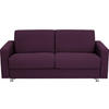 SCHLAFSOFA in Textil Aubergine  - Chromfarben/Aubergine, Design, Textil/Metall (195/84/100cm) - Bali