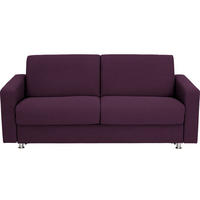 SCHLAFSOFA in Flachgewebe Aubergine  - Chromfarben/Aubergine, Design, Textil/Metall (195/84/100cm) - Bali