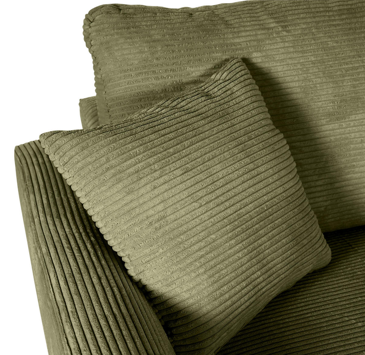ECKSOFA Dunkelgrün Cord  - Dunkelgrün/Schwarz, Design, Kunststoff/Textil (240/175cm) - Landscape