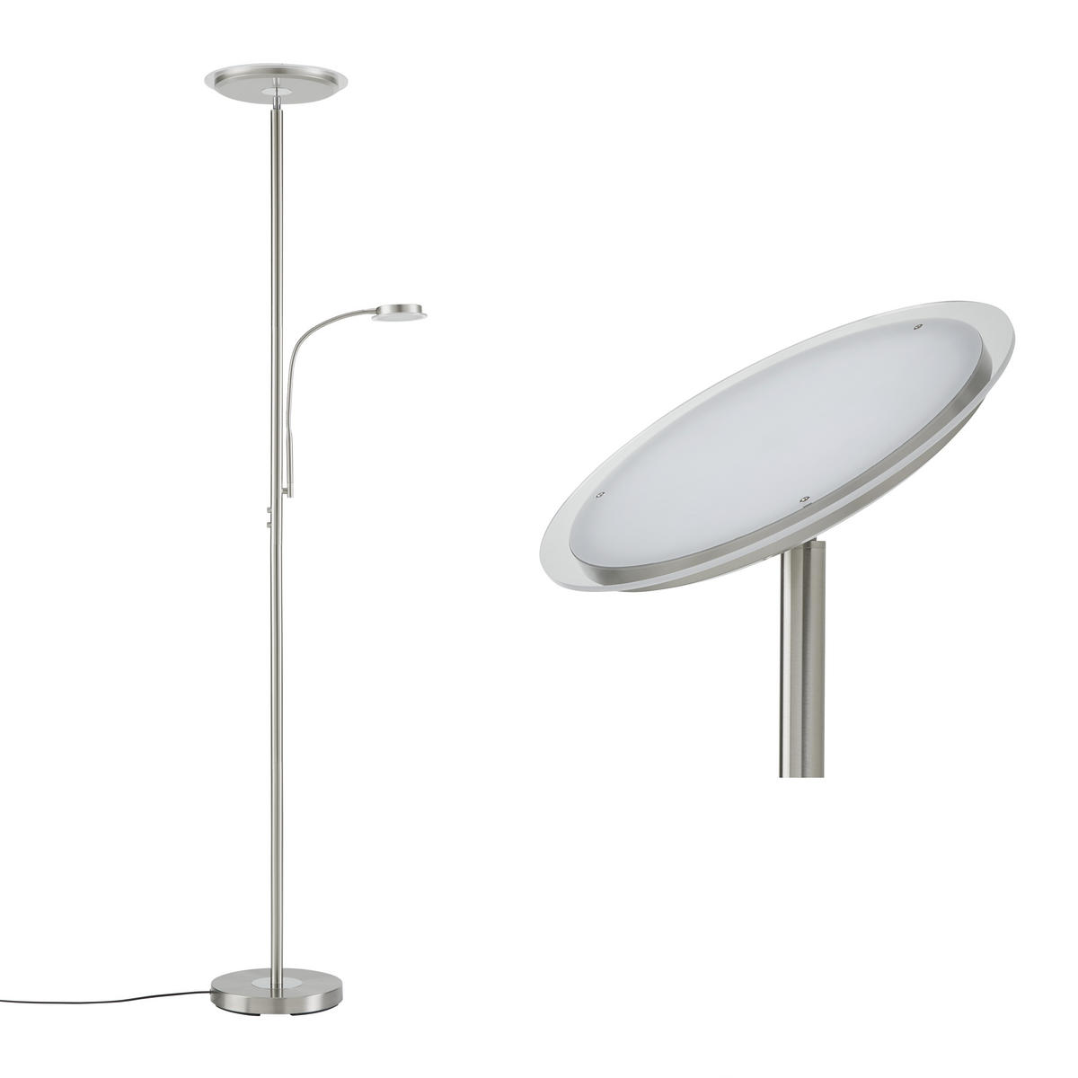 LED-Stehleuchte 30/30/181 cm    - Nickelfarben, KONVENTIONELL, Metall (30/30/181cm)