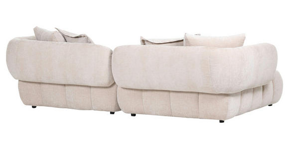 ECKSOFA Beige Flachgewebe - Beige/Schwarz, KONVENTIONELL, Kunststoff/Textil (156/262cm) - Carryhome
