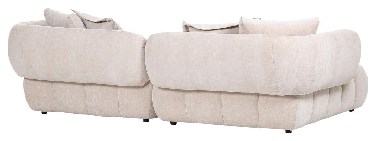 ECKSOFA in Flachgewebe Beige  - Beige/Schwarz, Konventionell, Kunststoff/Textil (156/262cm) - Carryhome