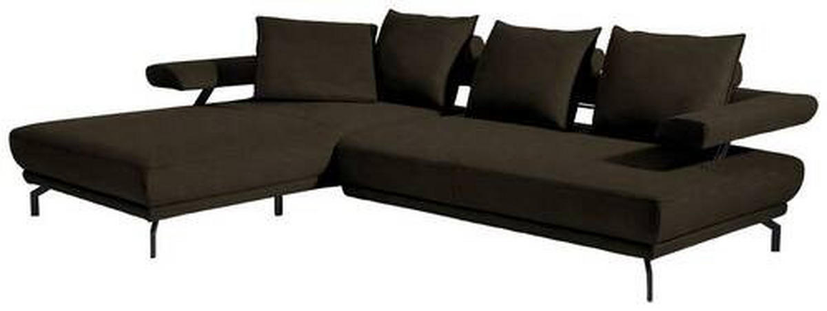 ECKSOFA in Mikrofaser Grün  224/305 cm  - Schwarz/Grün, Design, Textil/Metall (224/305cm) - Dieter Knoll