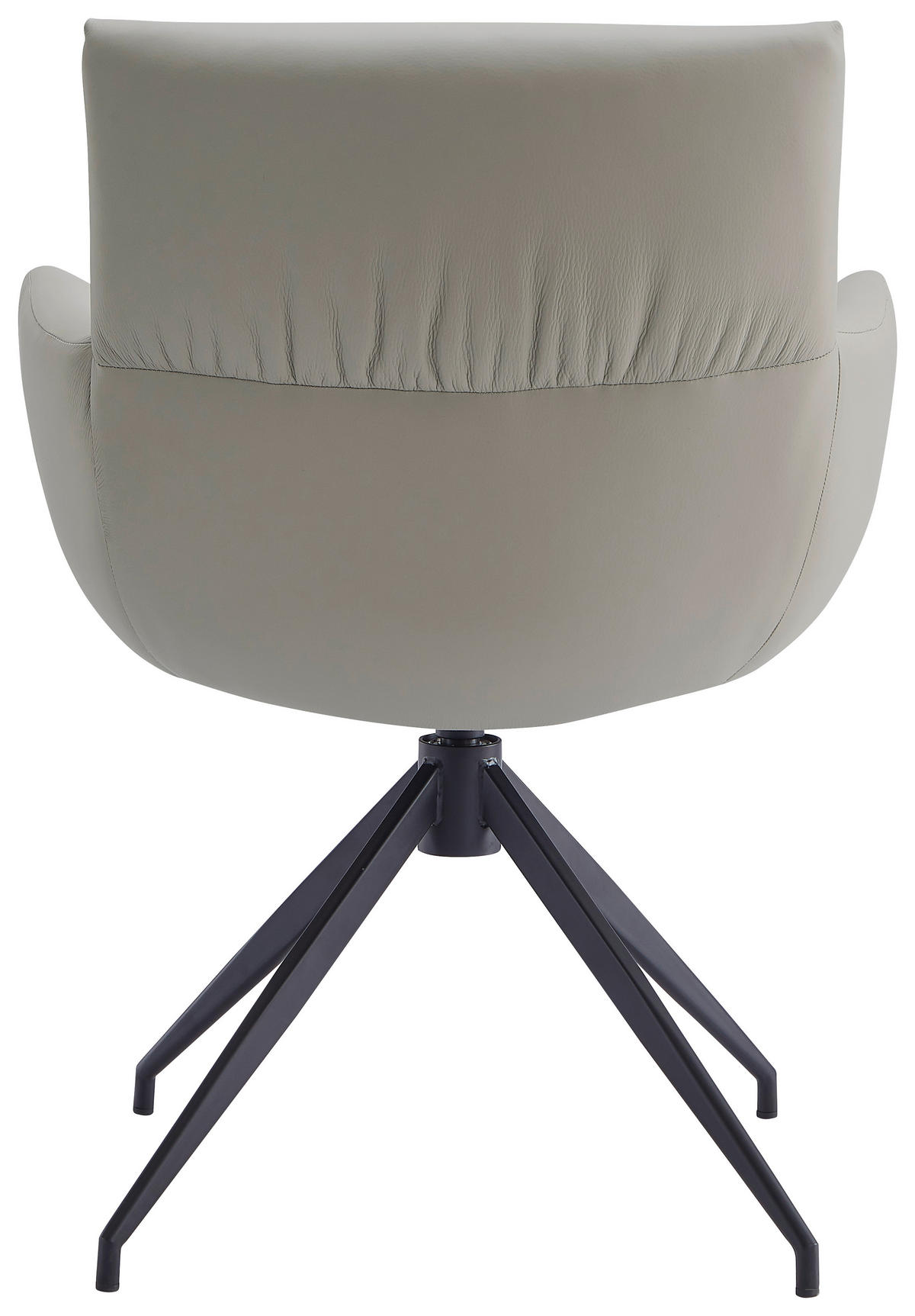 ARMLEHNSTUHL  in Eisen Echtleder pigmentiert  - Schwarz/Cappuccino, Design, Leder/Metall (64/86/63cm) - Dieter Knoll