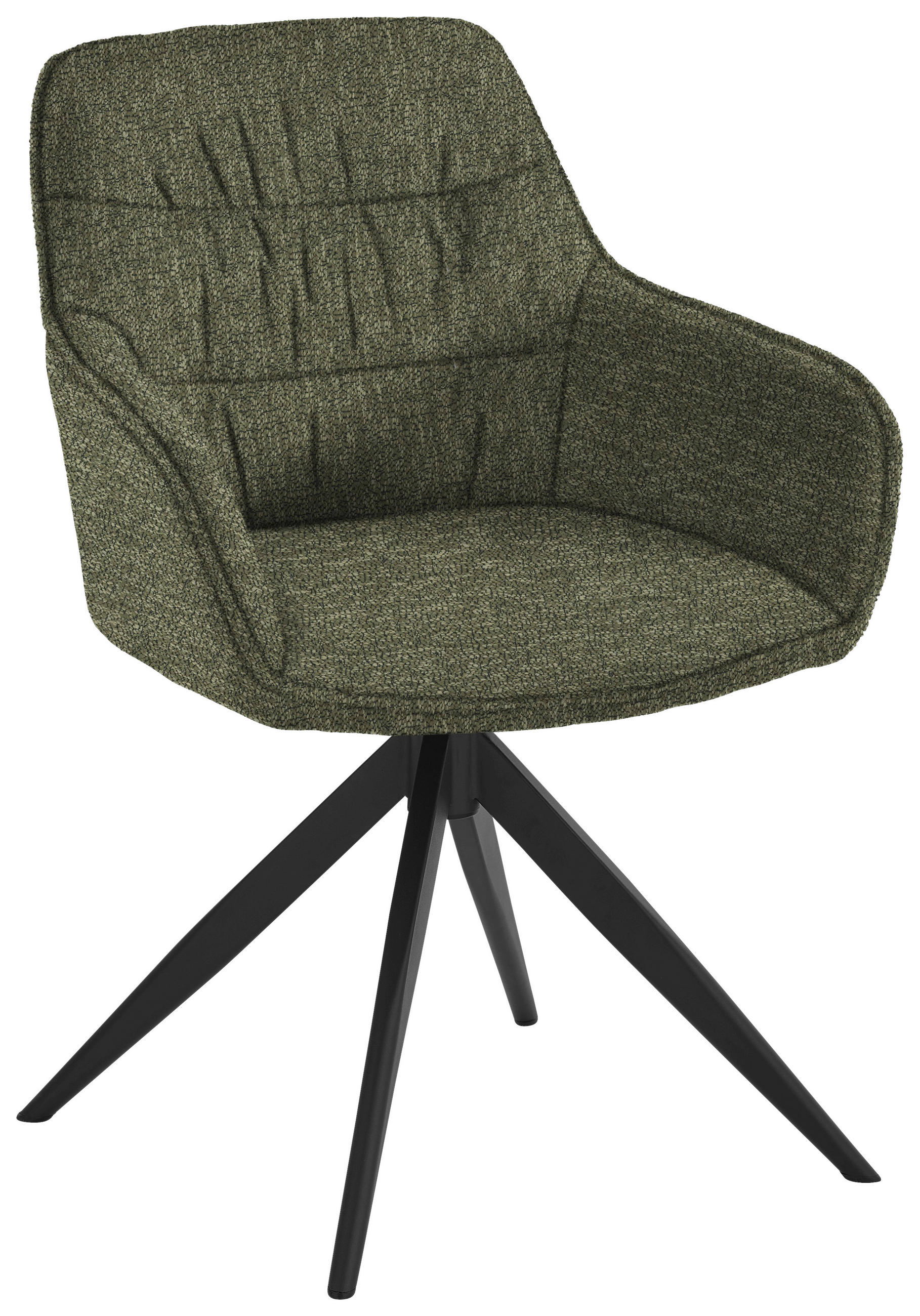 ARMLEHNSTUHL  Sitzfläche 360° drehbar, automatische Rückholfunktion Bouclé  Grün  - Grün, Design, Textil/Metall (62/87/61cm) - Musterring