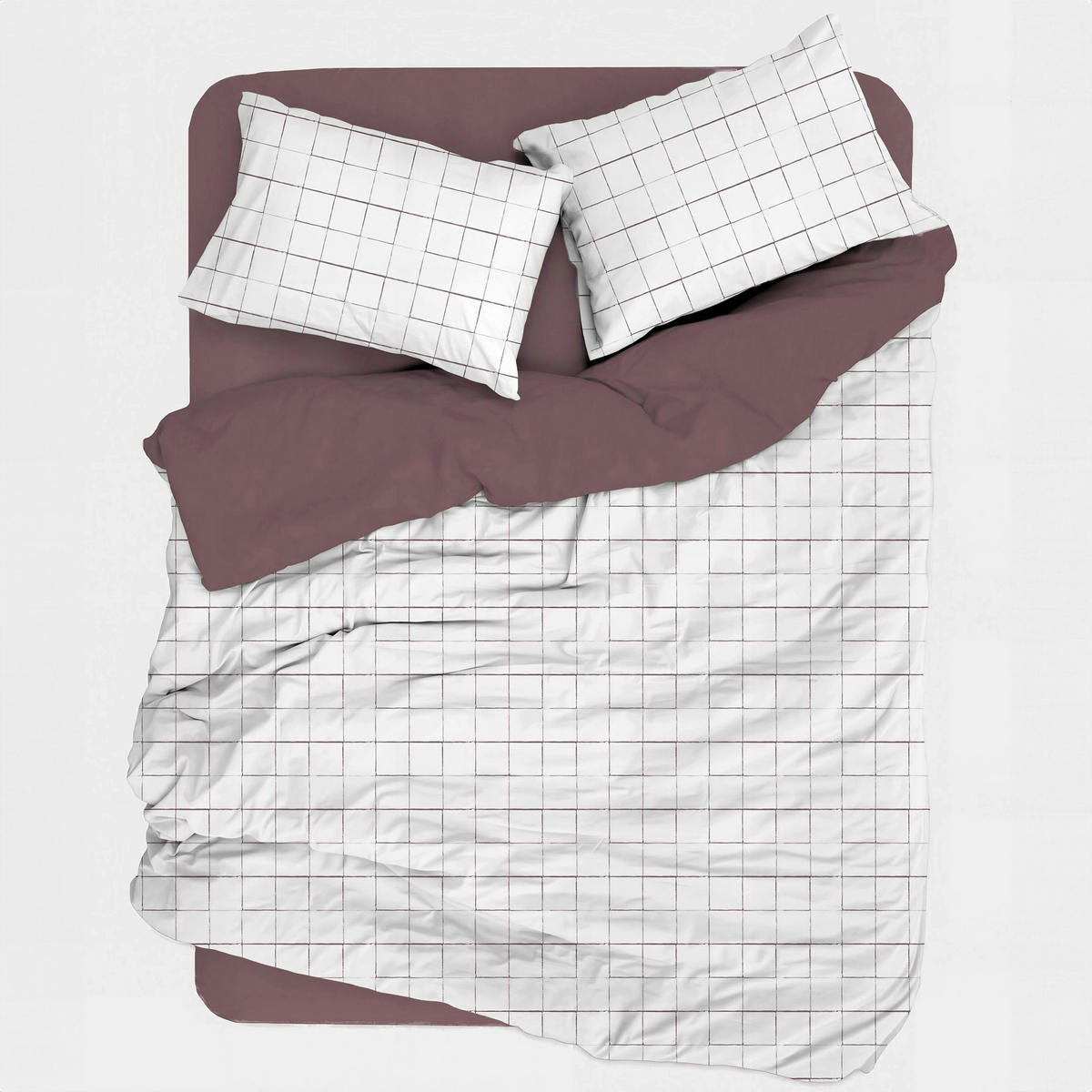 BETTWÄSCHE 135/200 cm  - Lila/Braun, Basics, Textil (135/200cm)