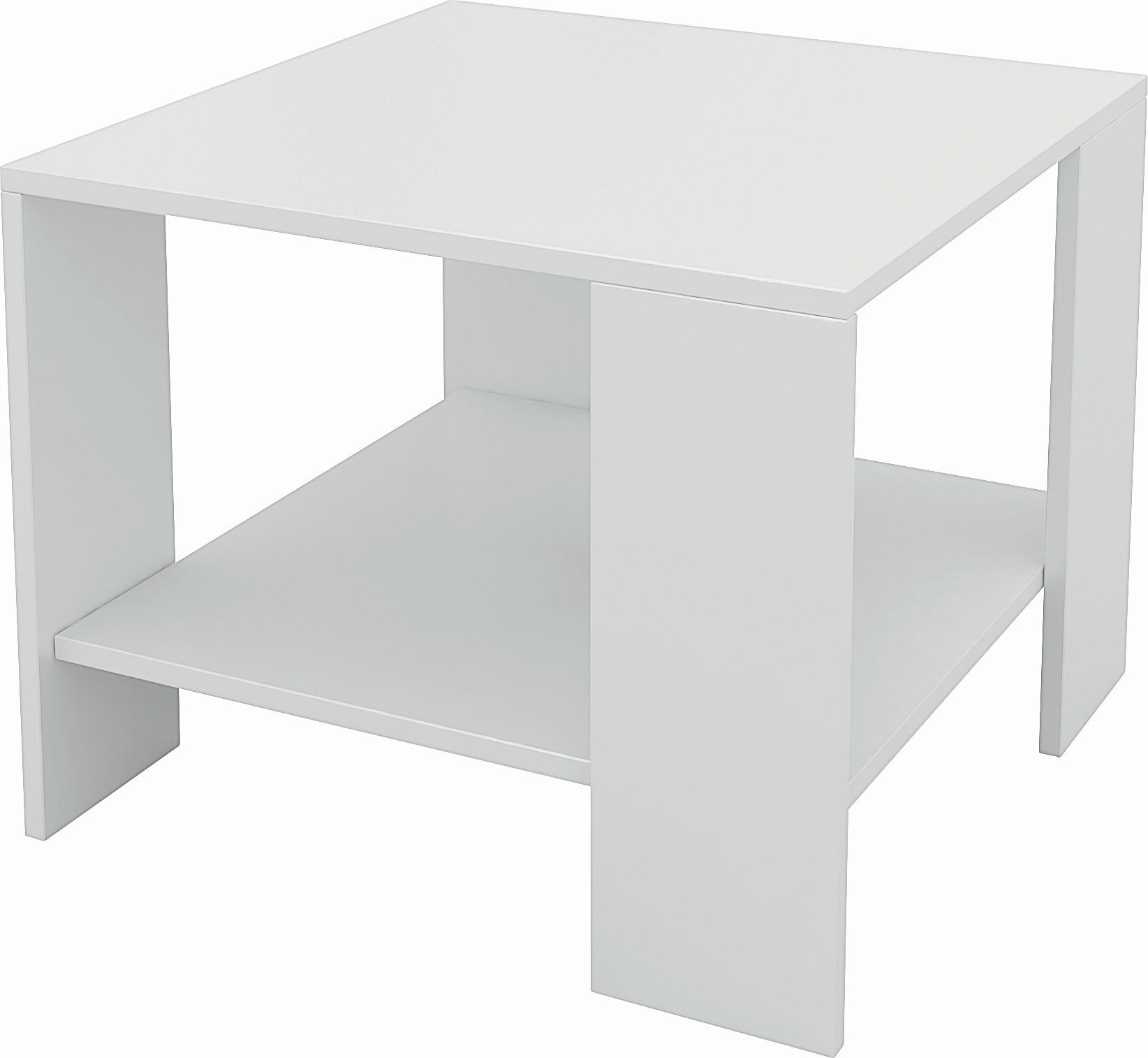 KLUBSKA MIZA, 55/42/55 cm bela  - bela, Design, leseni material (55/42/55cm) - Boxxx