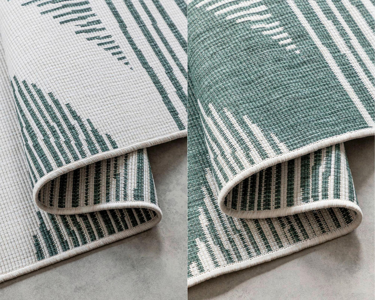 OUTDOORTEPPICH 80/150 cm Gemini Dunkelgrün, Weiß  - Dunkelgrün/Weiß, Design, Kunststoff (80/150cm) - Hanse Home