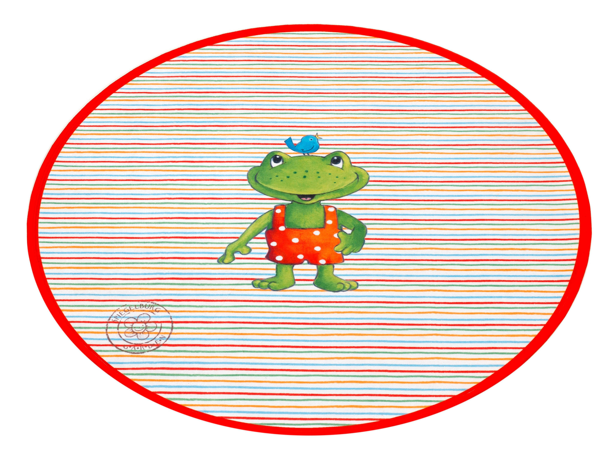 Thumbnail - Kinderteppich Spiegelburg G.a.r.d.e.n, Grün, Orange, Rot, Hellblau, Textil, Tier, rund, Oeko-Tex® Standard 100, für Fußb...