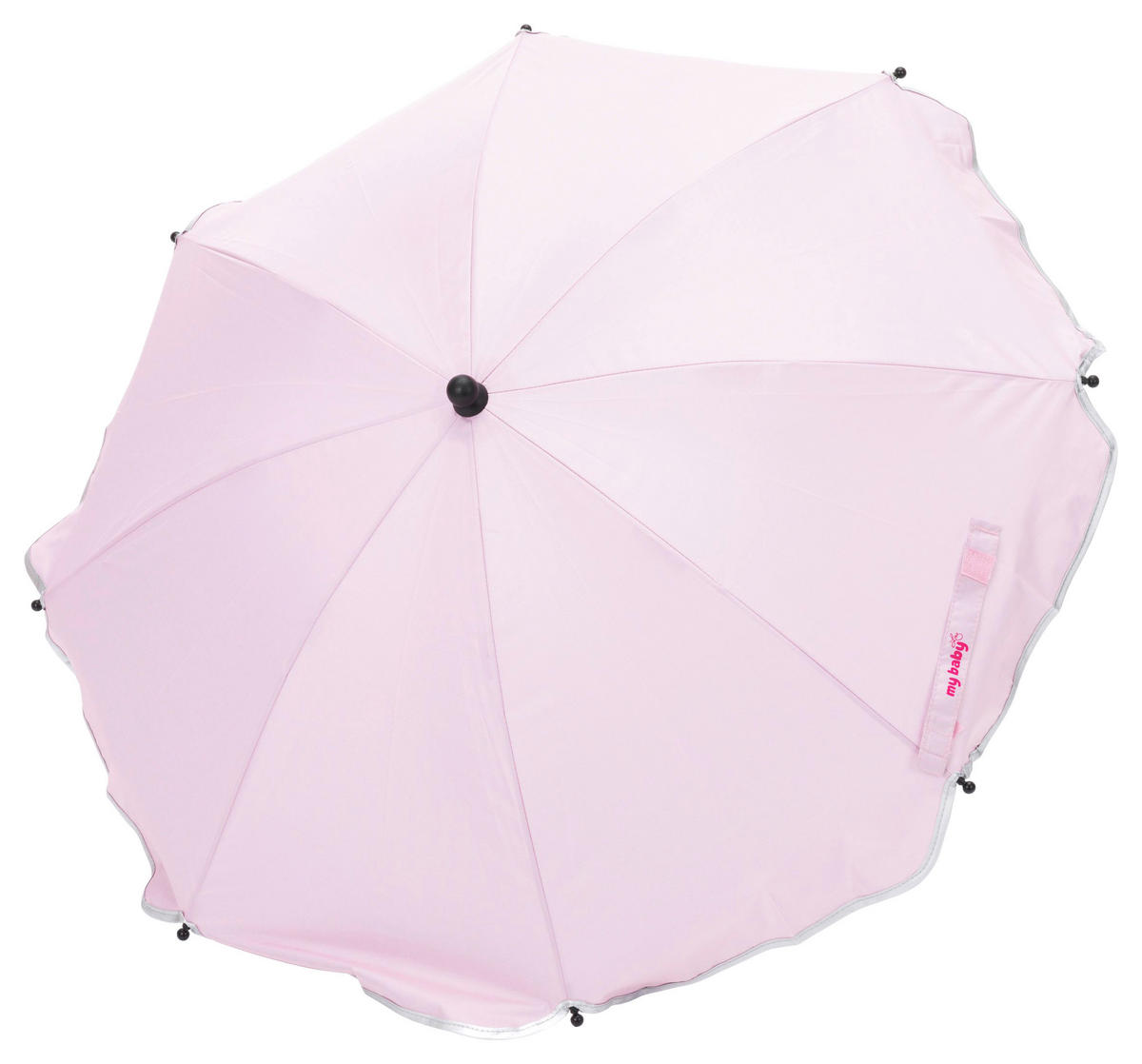 SENČNIK ZA OTROŠKI VOZIČEK - roza/siva, Basics, kovina/umetna masa (75cm) - My Baby Lou