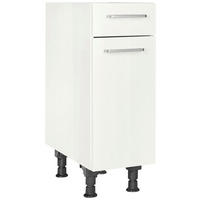 SCHUBKASTENUNTERSCHRANK 30/87/56 cm  in Weiß Hochglanz  - Edelstahlfarben/Weiß Hochglanz, MODERN, Holzwerkstoff/Metall (30/87/56cm) - Nobilia