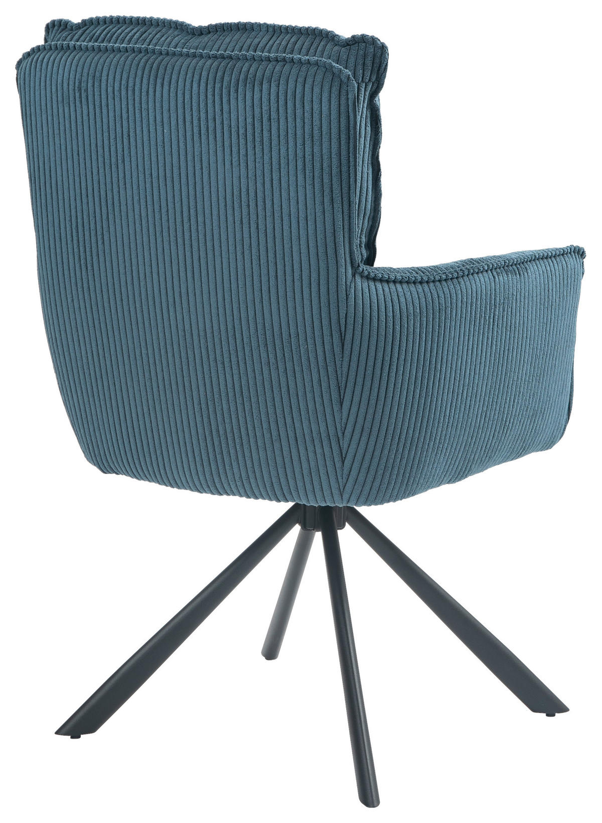 ARMLEHNSTUHL  in Eisen Cord  - Blau/Schwarz, Design, Textil/Metall (62/95/67cm) - Novel