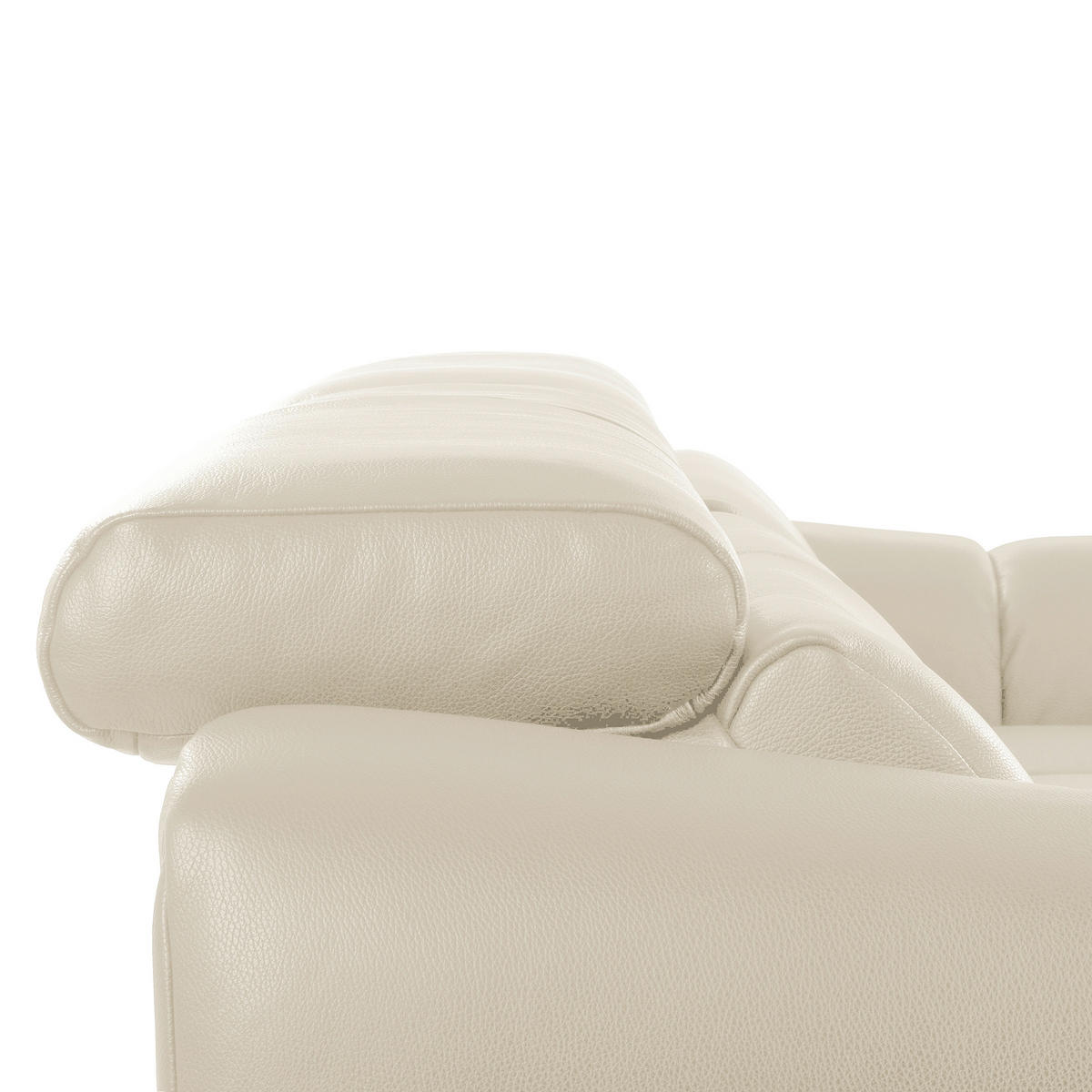 ECKSOFA  Echtleder Creme  - Creme/Schwarz, Design, Leder/Kunststoff (274/177cm) - Livetastic