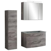 BADEZIMMER  in 110 cm  - Eichefarben/Grau, Konventionell, Glas/Holzwerkstoff (110cm) - Held