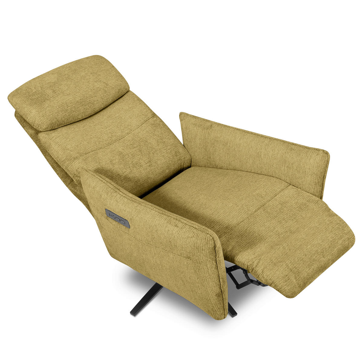 RELAXSESSEL in Textil Hellgrün  - Schwarz/Hellgrün, Design, Textil/Metall (77/107/88cm) - Livetastic