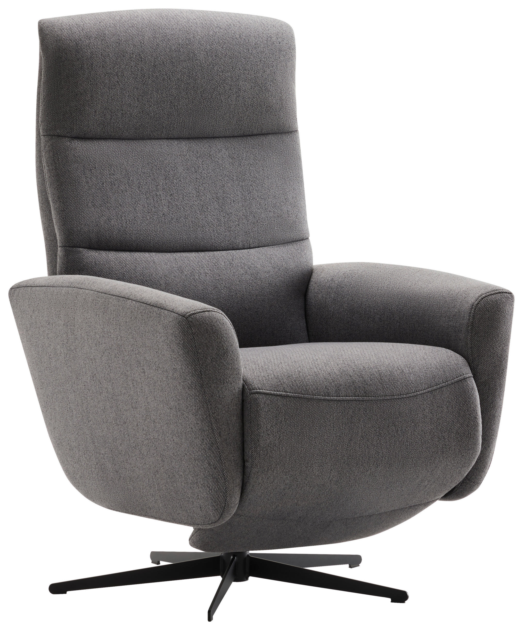 RELAXSESSEL Webstoff Fußteilverstellung    - Dunkelgrau/Schwarz, Design, Textil/Metall (76/104/77cm) - Livetastic