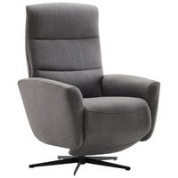 RELAXSESSEL Webstoff Fußteilverstellung    - Dunkelgrau/Schwarz, Design, Textil/Metall (76/104/77cm) - Livetastic