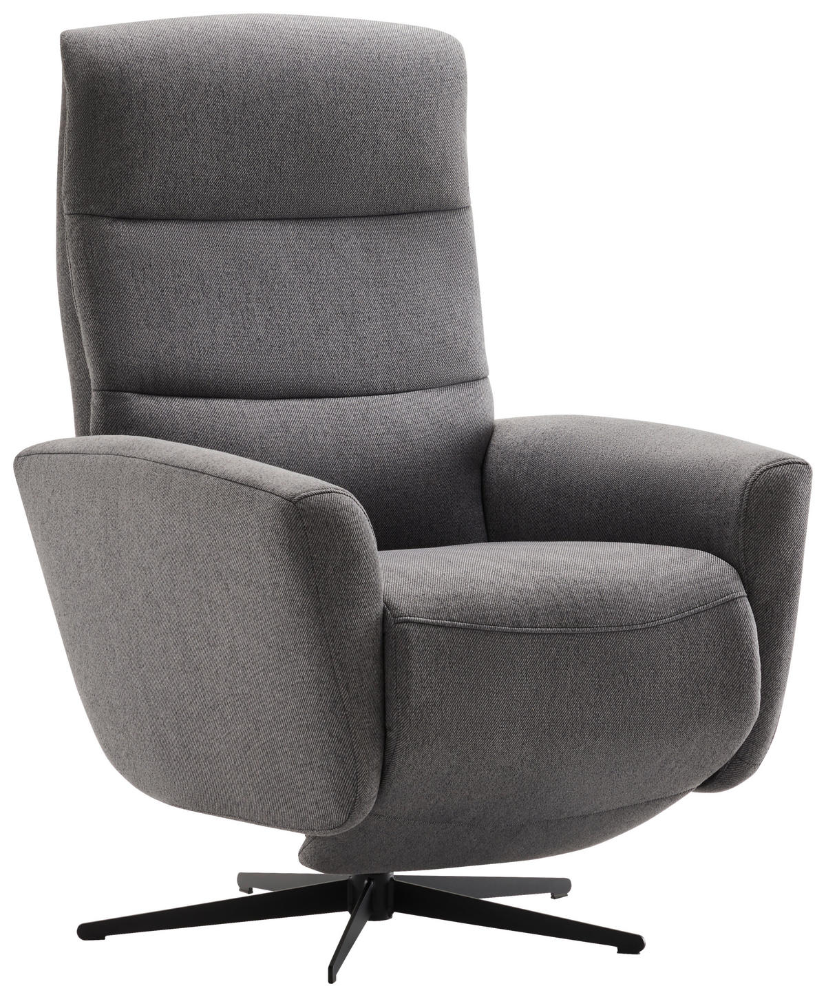 RELAXSESSEL Webstoff Fußteilverstellung    - Dunkelgrau/Schwarz, Design, Textil/Metall (76/104/77cm) - Livetastic