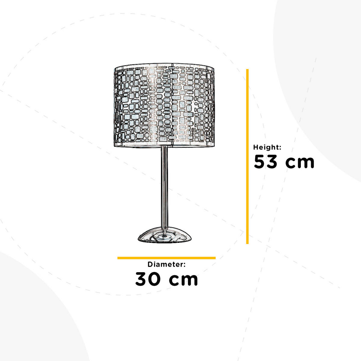TISCHLEUCHTE 30/30/53 cm   - Chromfarben/Dunkelgrau, Basics, Kunststoff/Metall (30/30/53cm)