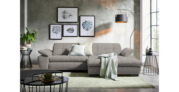 ECKSOFA  in Webstoff Grau  265/180 cm  - Schwarz/Grau, Design, Textil/Metall (265/180cm) - Carryhome