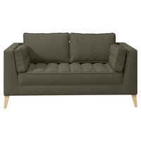 2-SITZER-SOFA in Bouclé Dunkelgrün  - Dunkelgrün/Naturfarben, Design, Holzwerkstoff/Textil (110/95/85cm) - MID.YOU