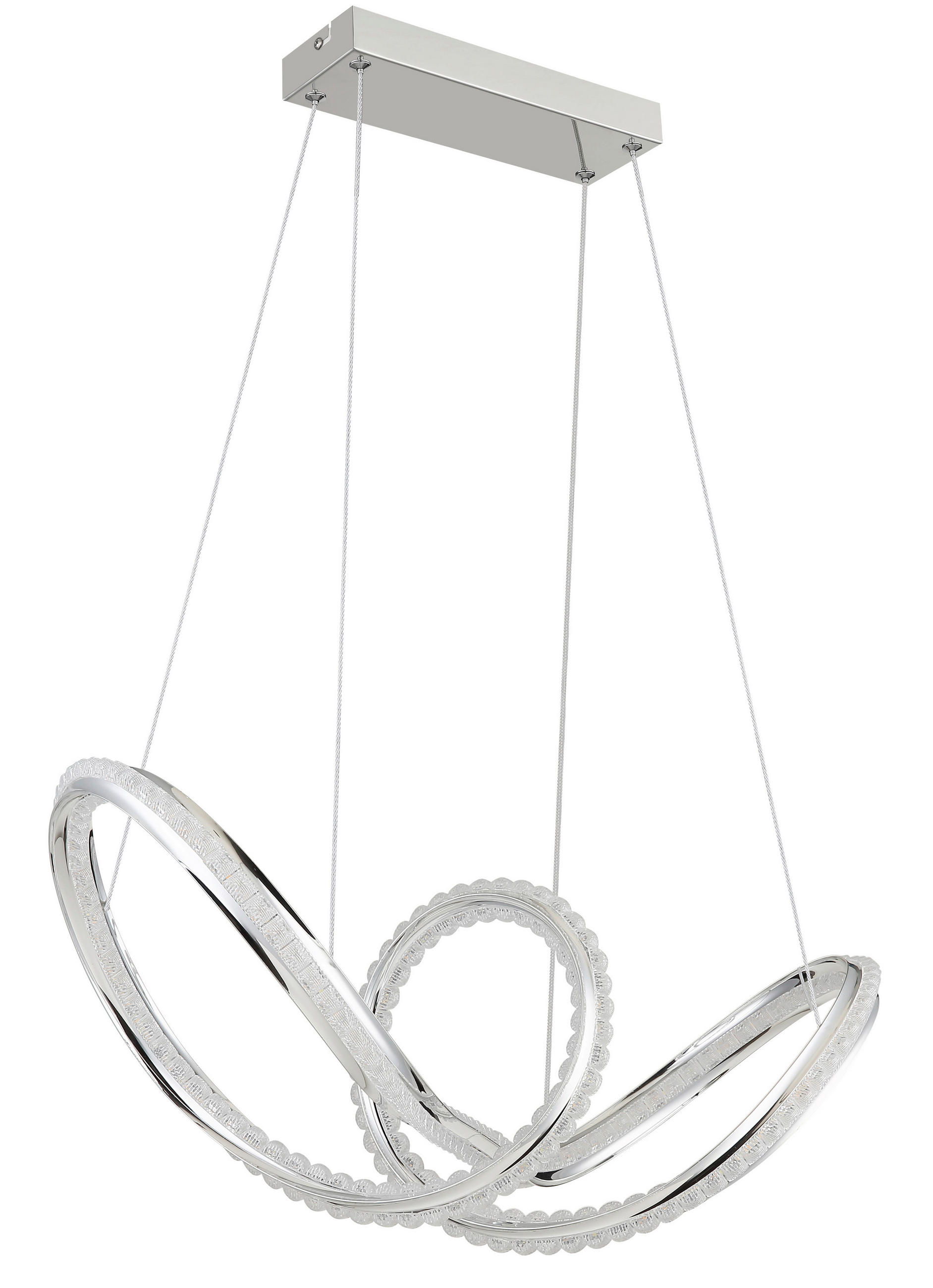 Globo Led-Hängeleuchte Evangeline Klar, Chrom, Transparent 28x120x60 cm