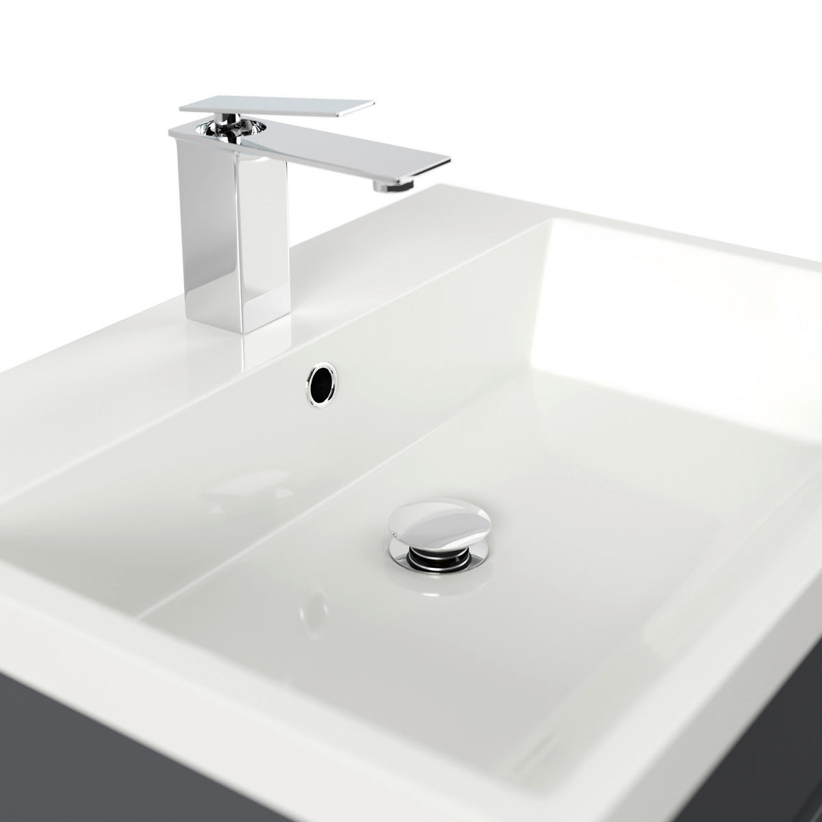 WASCHTISCHKOMBI 60 cm  - Graphitfarben/Weiß, Basics, Keramik/Holzwerkstoff (60cm) - MID.YOU