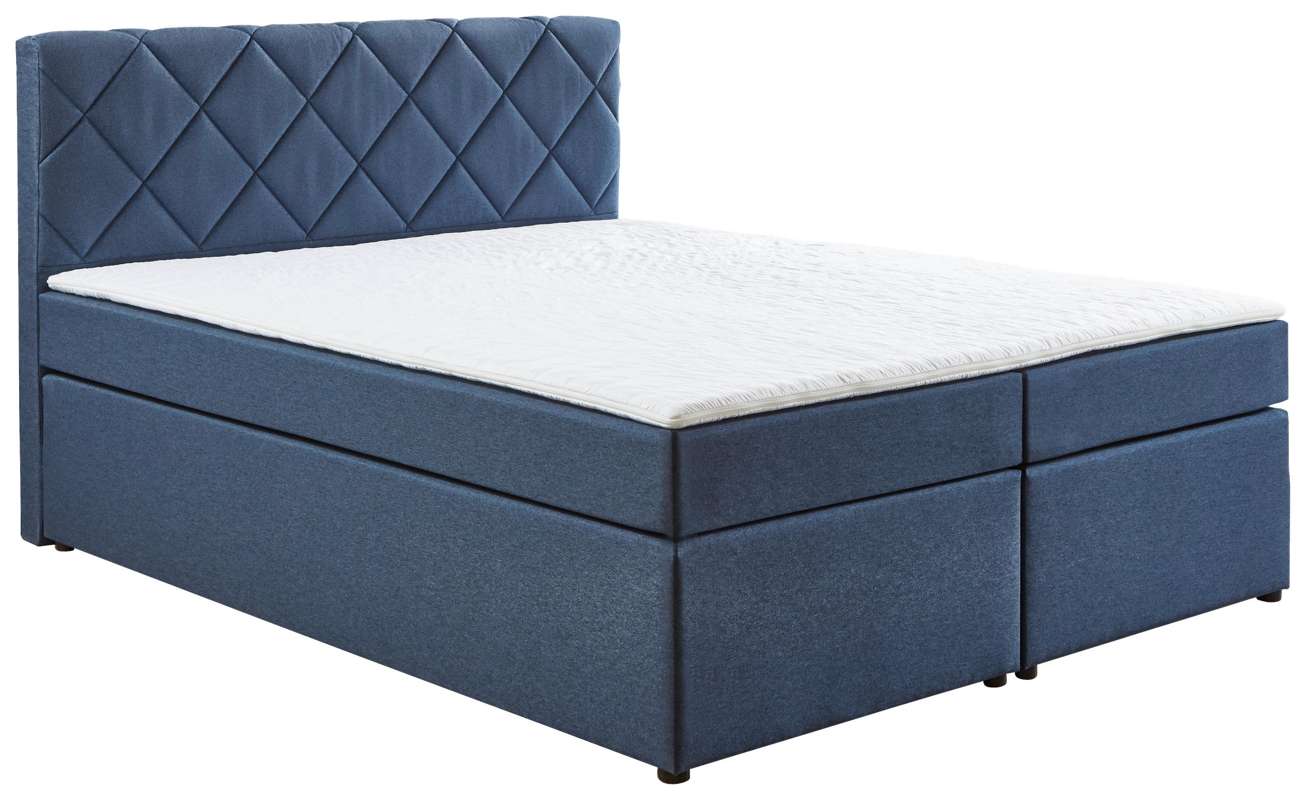 BOXSPRINGBETT 160/200 cm  in Dunkelblau  - Schwarz/Dunkelblau, KONVENTIONELL, Kunststoff/Textil (160/200cm) - Boxxx