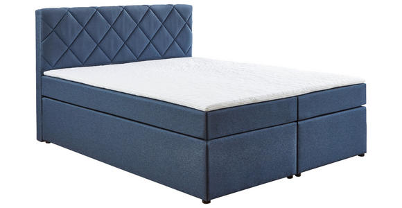 BOXSPRINGBETT 160/200 cm  in Dunkelblau  - Schwarz/Dunkelblau, KONVENTIONELL, Kunststoff/Textil (160/200cm) - Carryhome